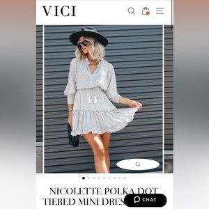 Nicolette Polka Dot Tiered Mini Dress
